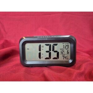Westclox Digital Lighted Display Travel Alarm Clock  W/Temp Fully Functional